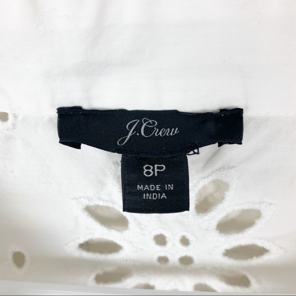 J. Crew funnel neck eyelet shirt with buttons - Picture 7 of 8